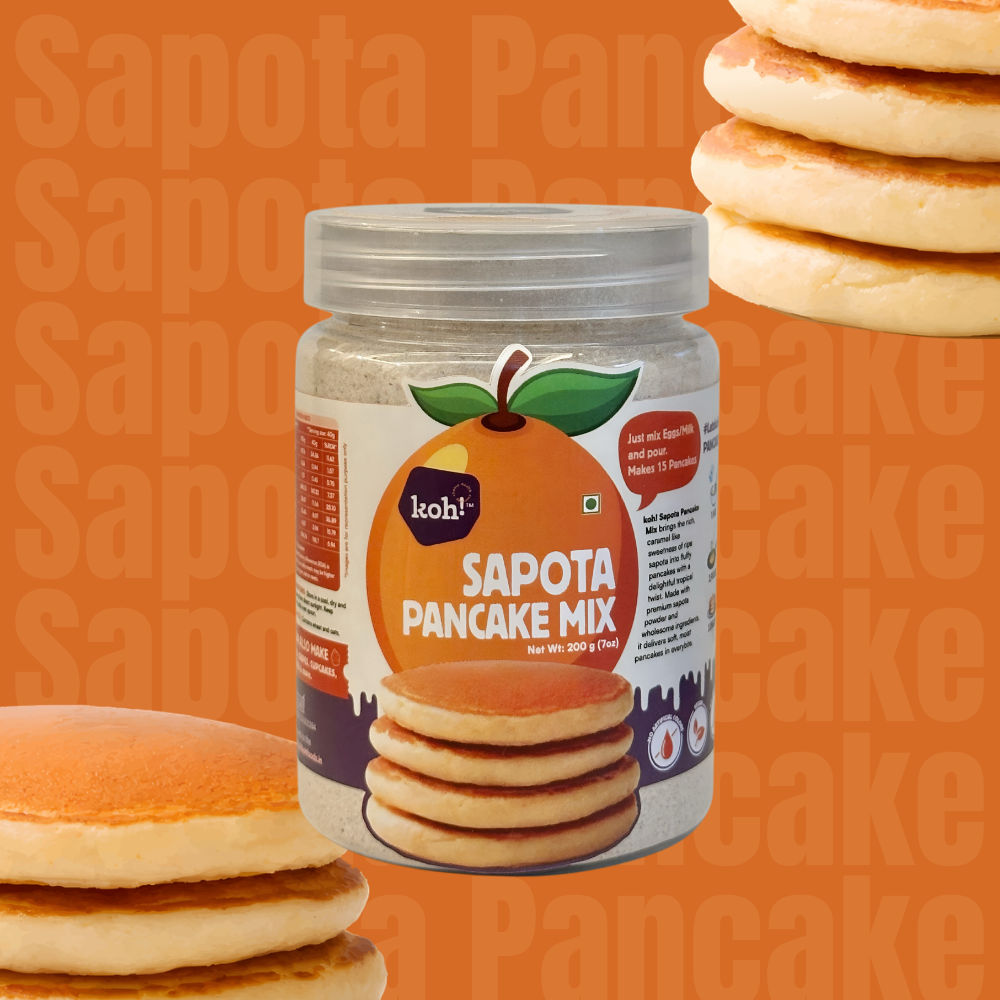 koh! Sapota (Chikoo/Sapodilla) Pancake Mix | Whole Wheat, Sprouted Ragi & Oats | 200g