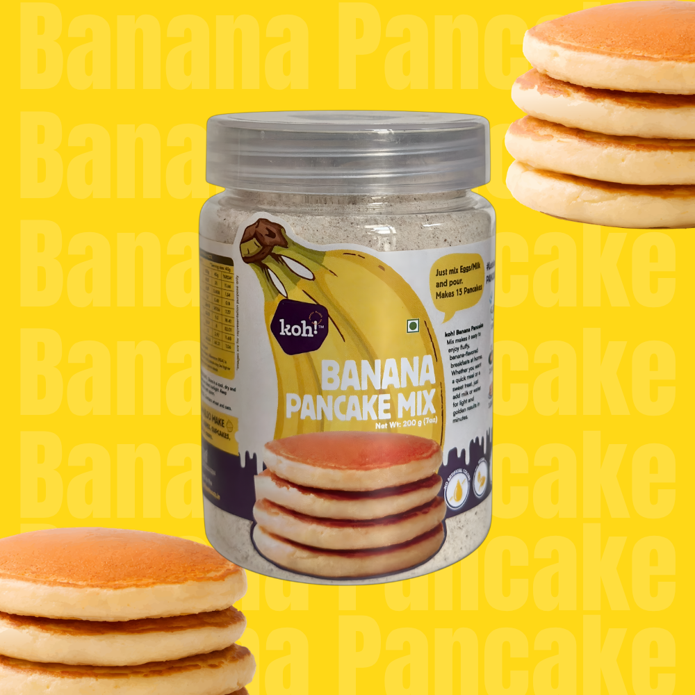 Banana Pancake Mix | Whole Wheat, Sprouted Ragi & Oats | 200g