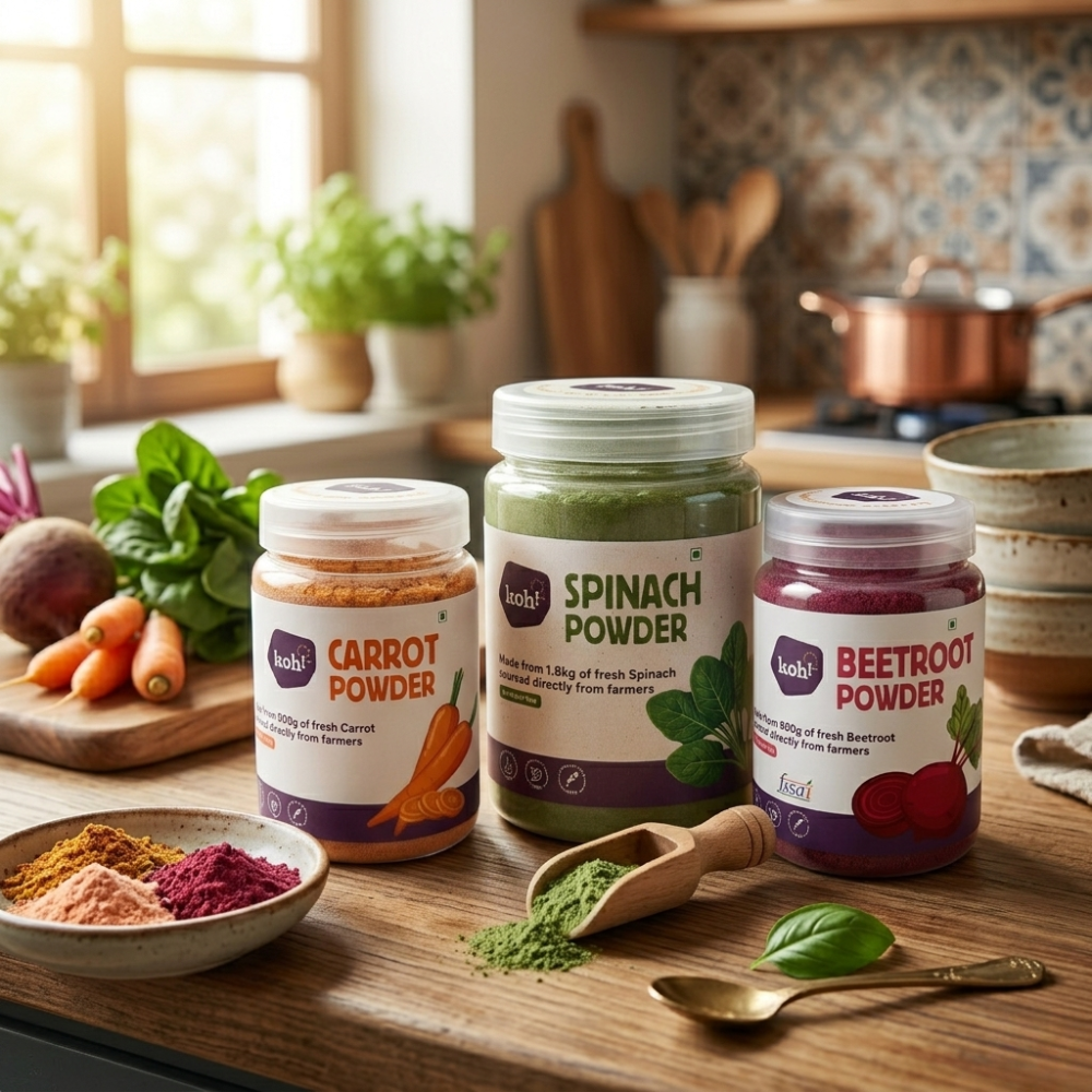 Ultimate Trio — Spinach, Beetroot & Carrot Powders | 100g x 3