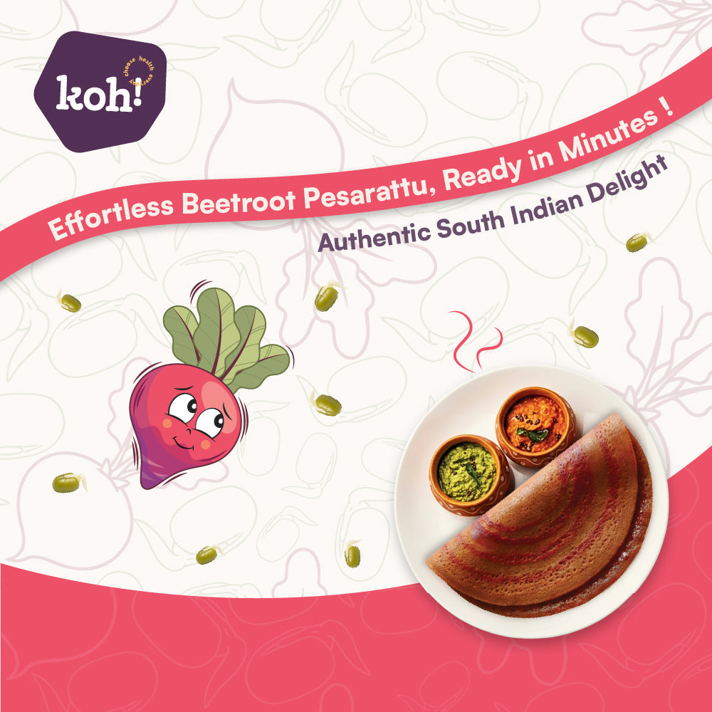 Beetroot Pesarattu Mix | Sprouted Moong Dal | 200g