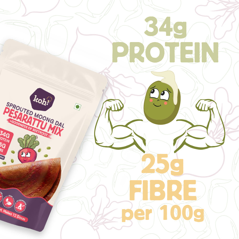 Beetroot Pesarattu Mix | Sprouted Moong Dal | 200g