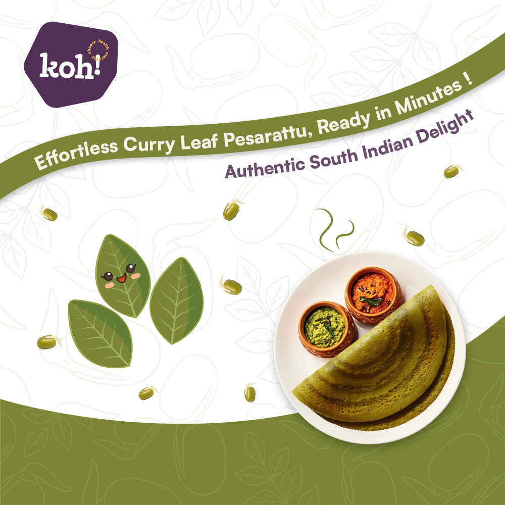 Curry Leaf Pesarattu Mix | Sprouted Moong Dal | 200g