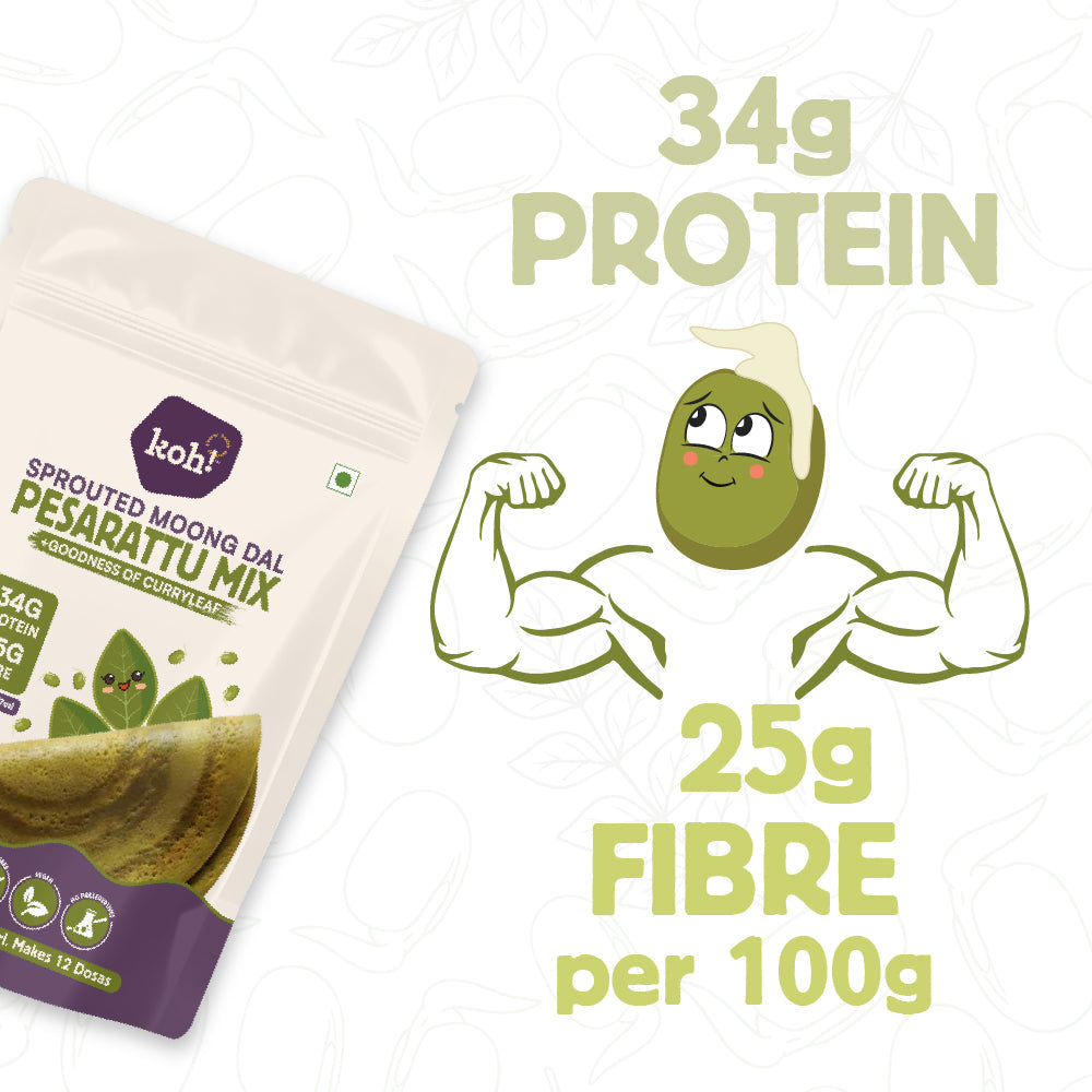 Curry Leaf Pesarattu Mix | Sprouted Moong Dal | 200g