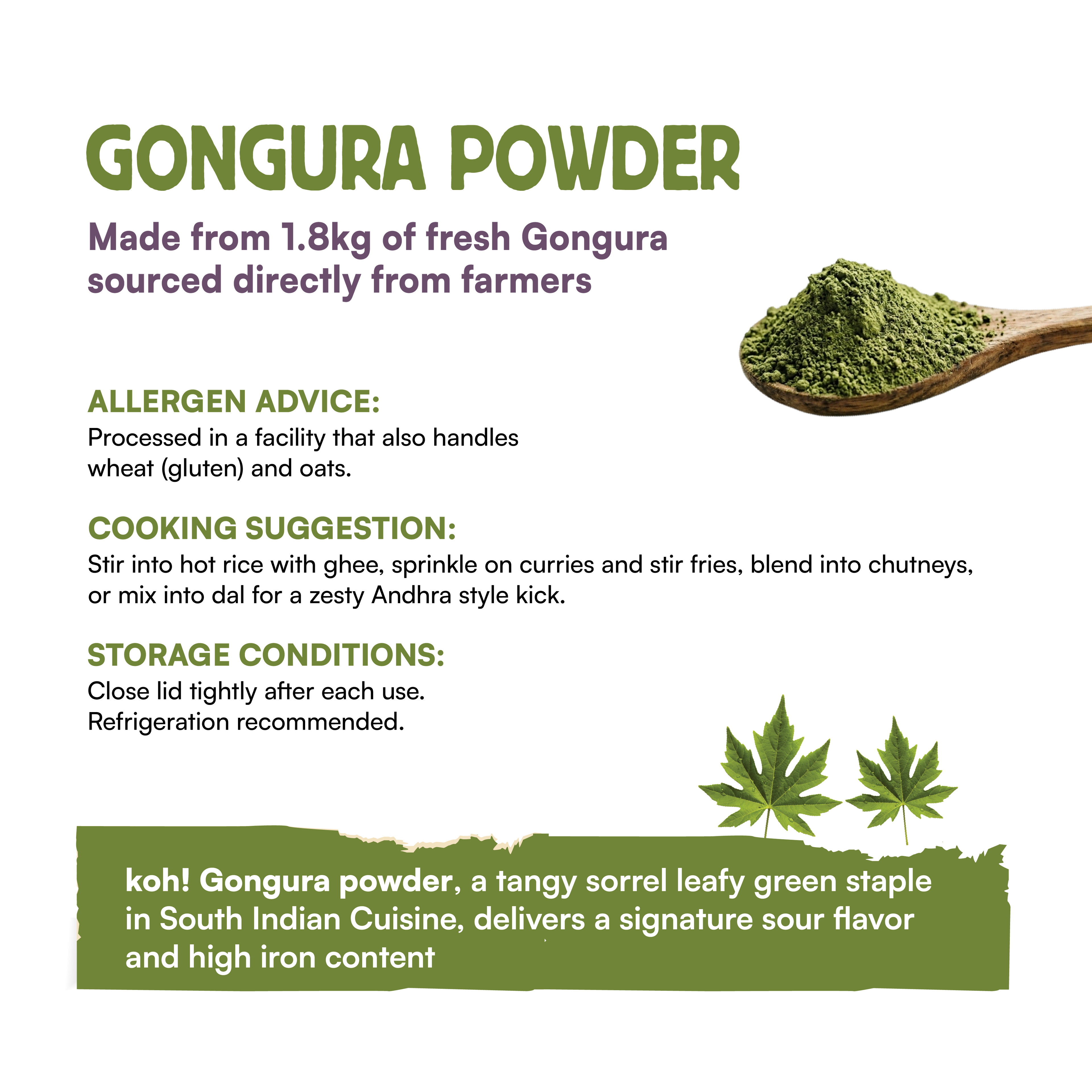 Gongura (Sorrel leaves) Powder | 100g