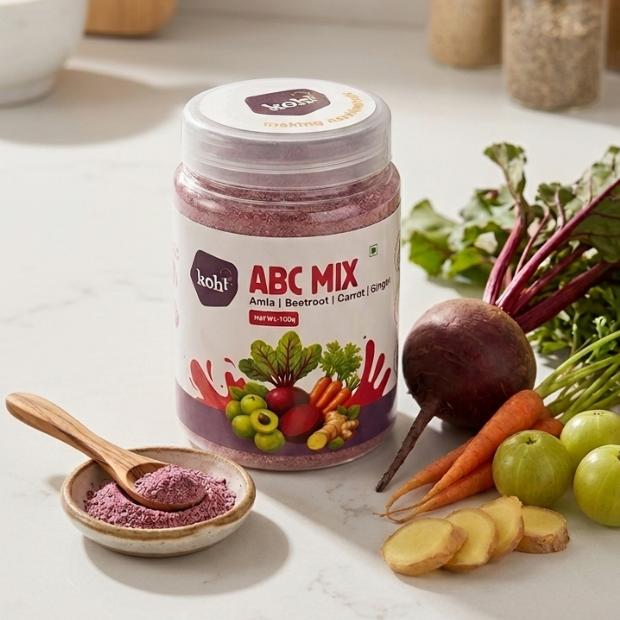 ABC Mix + Ginger | Amla, Beetroot, Carrot & Ginger Blend | 100g