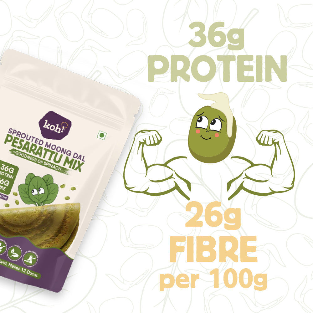 Spinach Pesarattu Mix | Sprouted Moong Dal | 200g