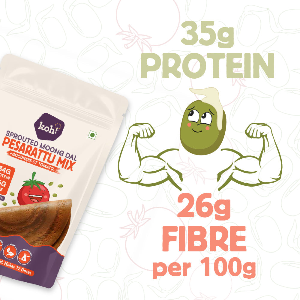 Tomato Pesarattu Mix | Sprouted Moong Dal | 200g
