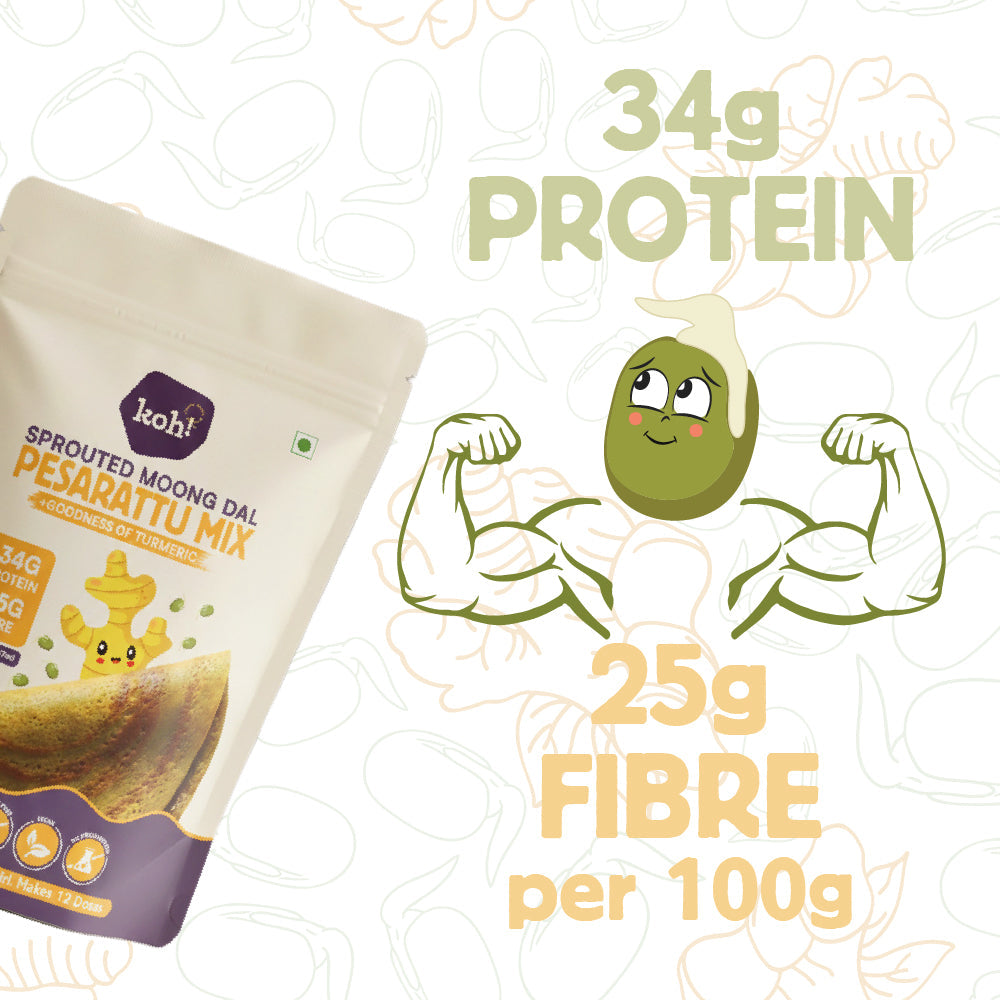 Turmeric Pesarattu Mix | Sprouted Moong Dal | 200g